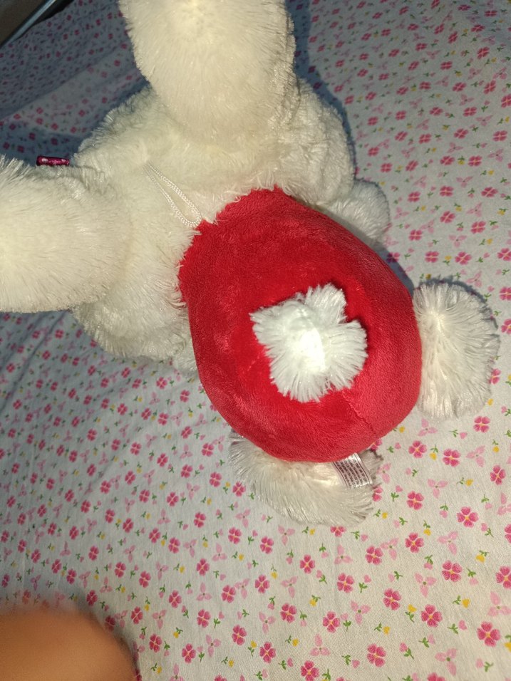 Renkli Detaylı Beyaz Peluş Oyuncak - Görsel 4