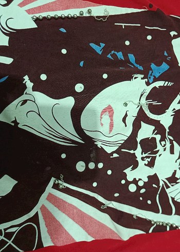 Kırmızı Baskılı Tişört - Görsel 3