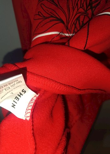 Kırmızı Kapüşonlu Kadın Sweatshirt - Görsel 5