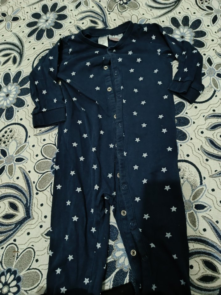 Gri Bebek Tulum, Uzun Kollu, Düğmeli - Görsel 3