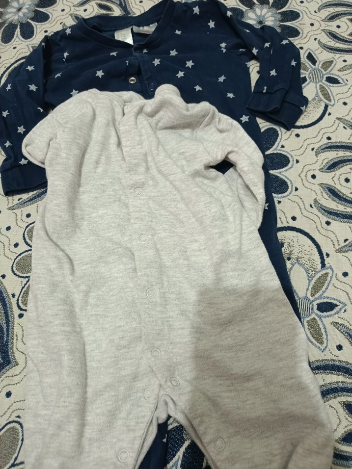 Gri Bebek Tulum, Uzun Kollu, Düğmeli - Görsel 4