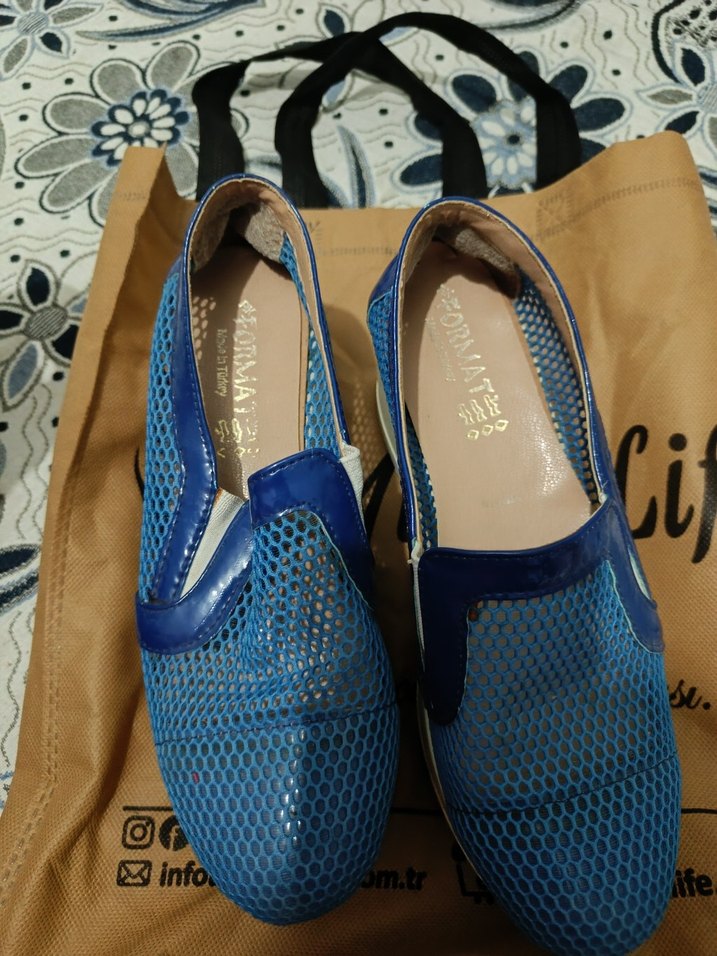 Mavi Dolgu Topuklu Kadın Spor Ayakkabı - Görsel 2