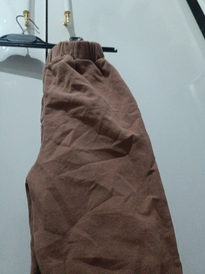 cocuk Kahverengi Pamuklu Lastikli Dar Kesim Pantolon - Görsel 3