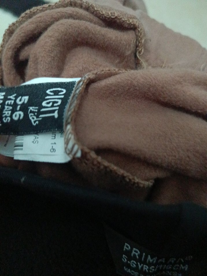 cocuk Kahverengi Pamuklu Lastikli Dar Kesim Pantolon - Görsel 5