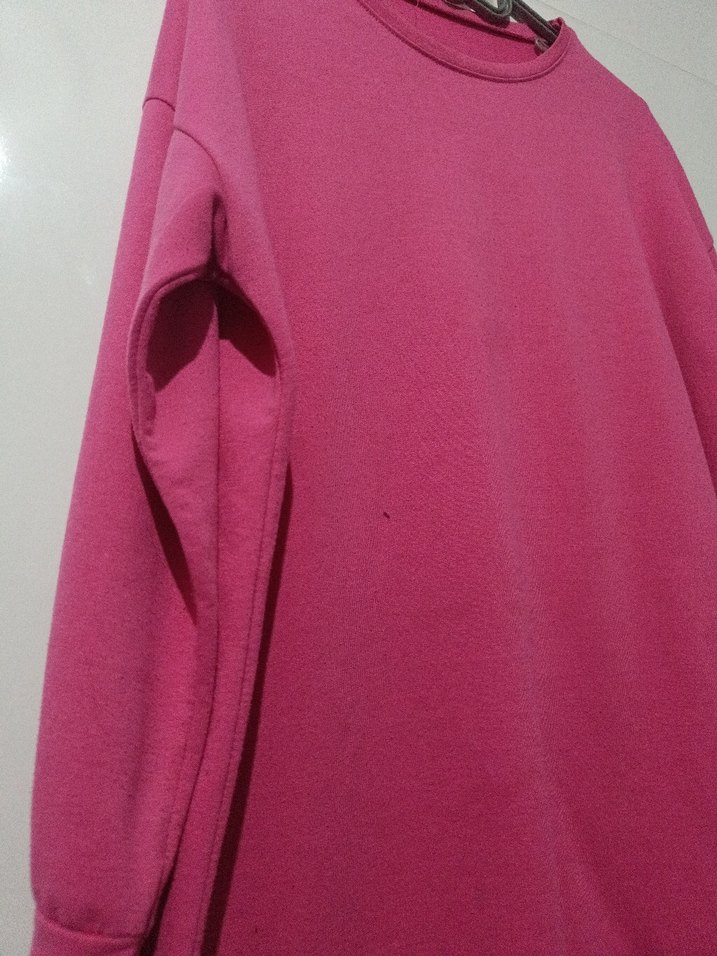 Pembe Uzun Kollu Salaş Sweatshirt - Görsel 2
