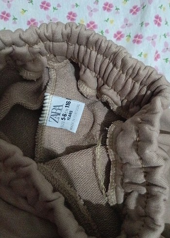 Bej Nakışlı Kız Çocuk Rahat Paça Eşofman - Görsel 4