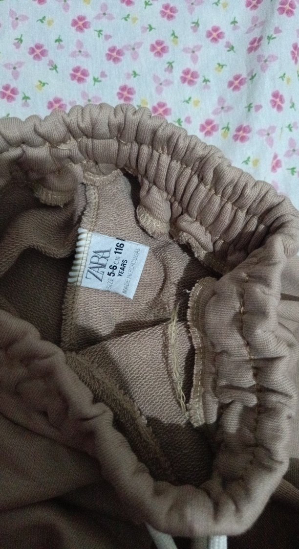 Bej Nakışlı Kız Çocuk Rahat Paça Eşofman - Görsel 4