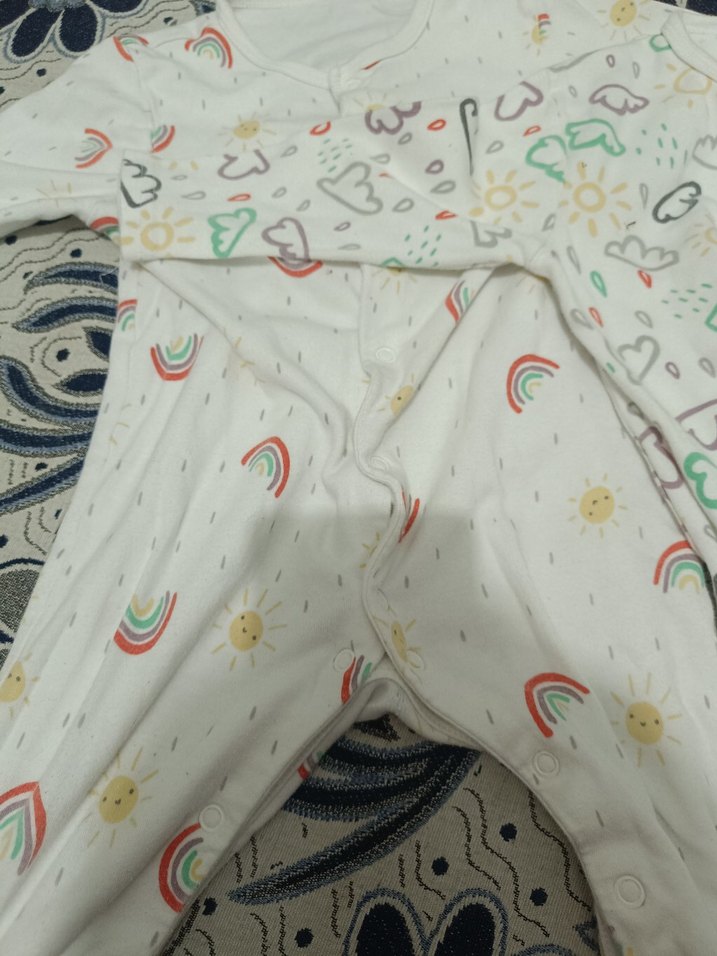 Renkli Desenli Uzun Kollu Bebek Tulum - Görsel 2