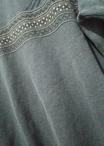 Gri Erkek Triko Salaş Sweatshirt - Görsel 2