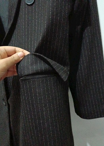 Düğmeli Kahverengi Kadın Blazer Ceket - Görsel 4