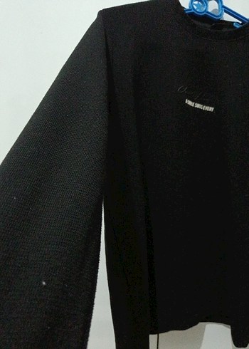 Siyah erkek Uzun Kollu Basic Sweatshirt - Görsel 4