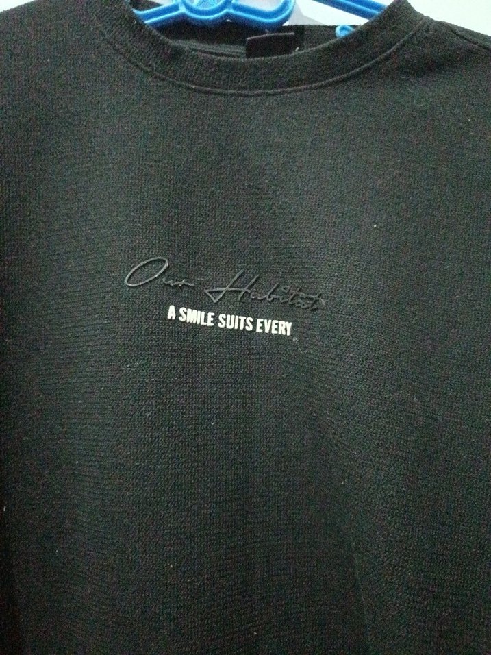 Siyah erkek Uzun Kollu Basic Sweatshirt - Görsel 2