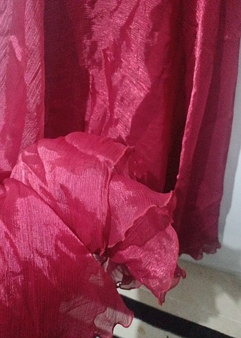 Bordo Nakışlı Uzun Kollu Abiye Elbise - Görsel 3