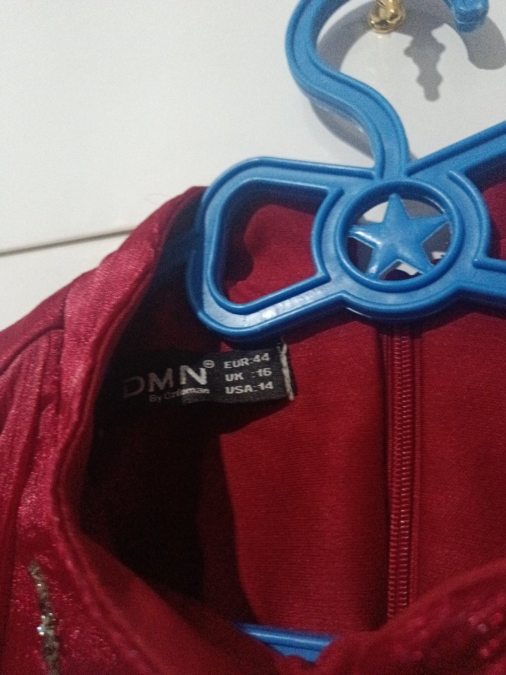 Bordo Nakışlı Uzun Kollu Abiye Elbise - Görsel 5