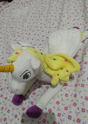 Beyaz Pastel Renkli Unicorn Peluş Oyuncak - Görsel 2