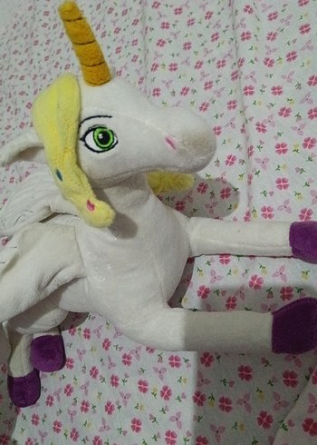 Beyaz Pastel Renkli Unicorn Peluş Oyuncak - Görsel 5