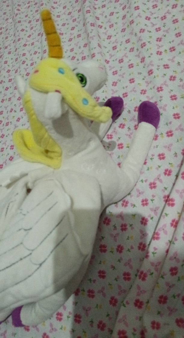 Beyaz Pastel Renkli Unicorn Peluş Oyuncak - Görsel 4