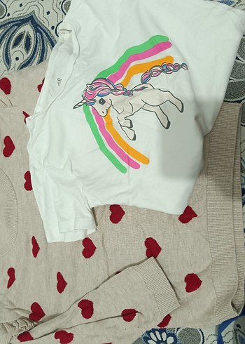 Kadın Gri Kalp Desenli Örgü Kazak - Görsel 2