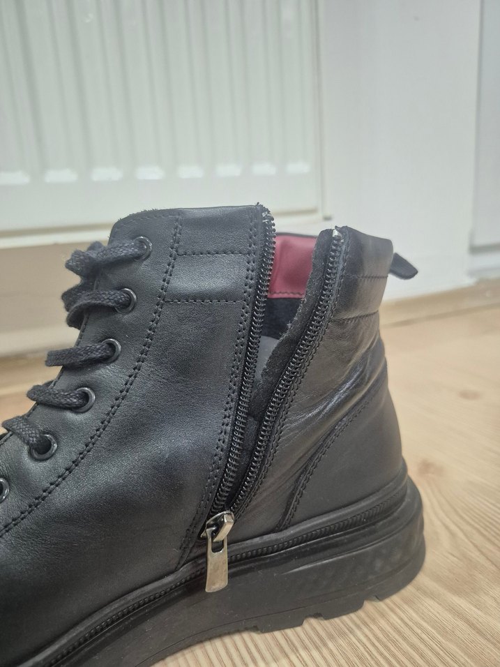 Siyah Bağcıklı Erkek Street Style Bot - Görsel 2