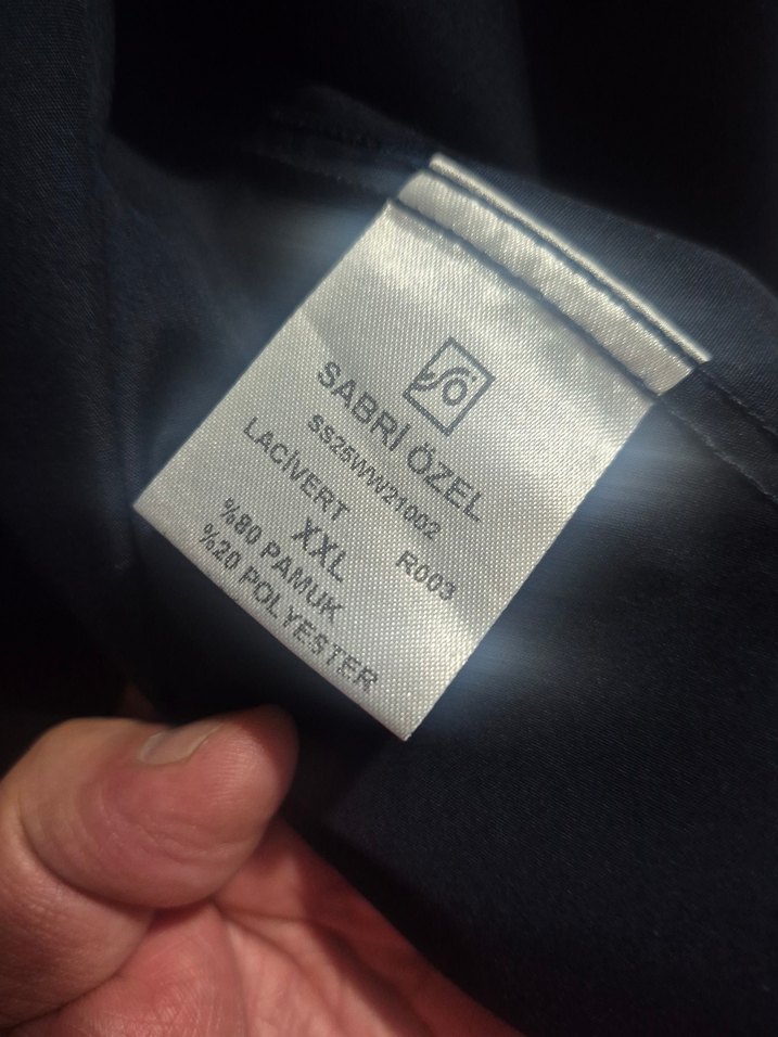 Düğmeli Lacivert Erkek Gömlek - Görsel 3