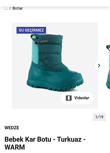 22 Beden turkuaz Renk Kar botu