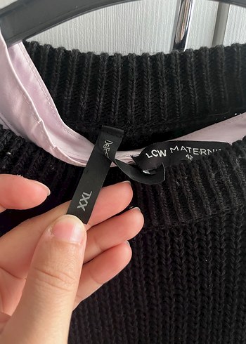 xl Beden Siyah Yüksek Yaka Örgü Kadın Süveter