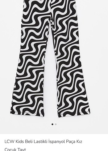 Kız çocuk Beli Lastikli Beyaz Zebra Desenli İspanyol Paça tayt