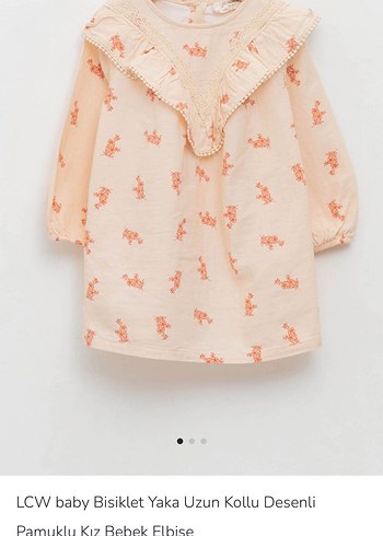 Bej Renkli Uzun Kollu Kız Elbisesi - Görsel 2