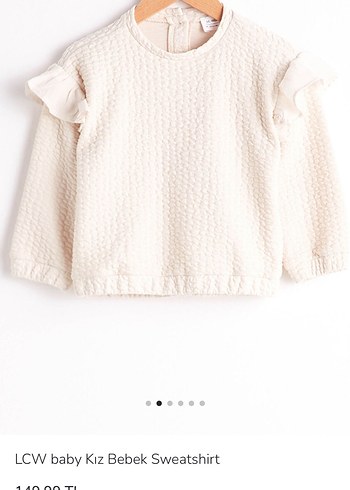 LCW Baby Kız Bebek Beyaz Sweatshirt - Görsel 2