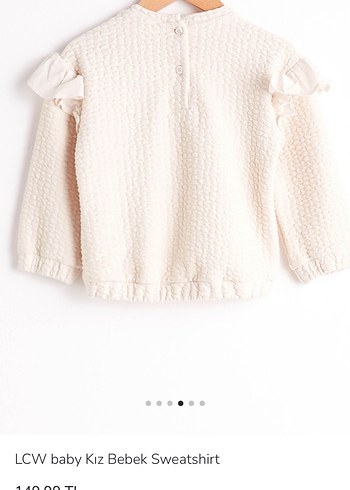 LCW Baby Kız Bebek Beyaz Sweatshirt - Görsel 3