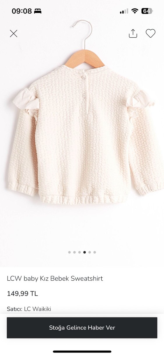 LCW Baby Kız Bebek Beyaz Sweatshirt - Görsel 3