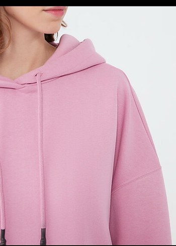 Pembe Kapüşonlu Oversize Sweatshirt - Görsel 4