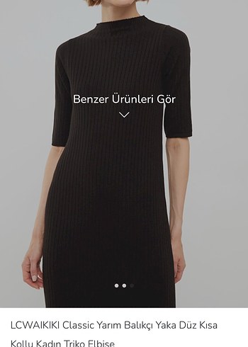 LC Waikiki Klasik Yarım Balıkçı Yaka Triko Elbise - Görsel 3