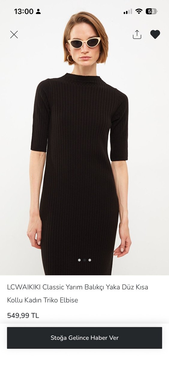 LC Waikiki Klasik Yarım Balıkçı Yaka Triko Elbise - Görsel 2