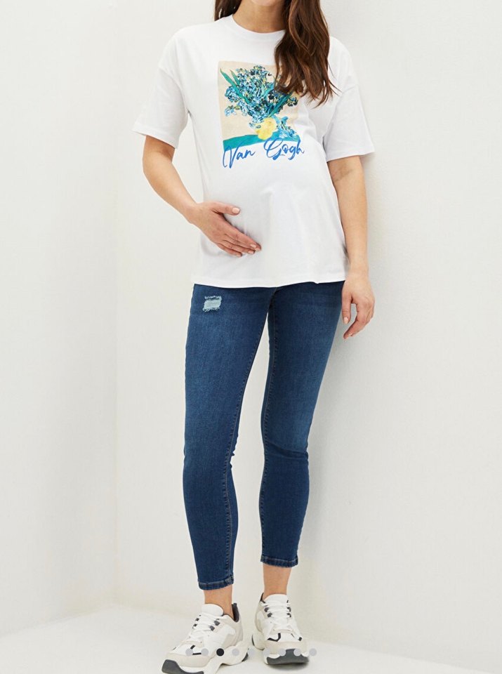 LC Waikiki Lacivert Hamile Skinny Jean - Görsel 3