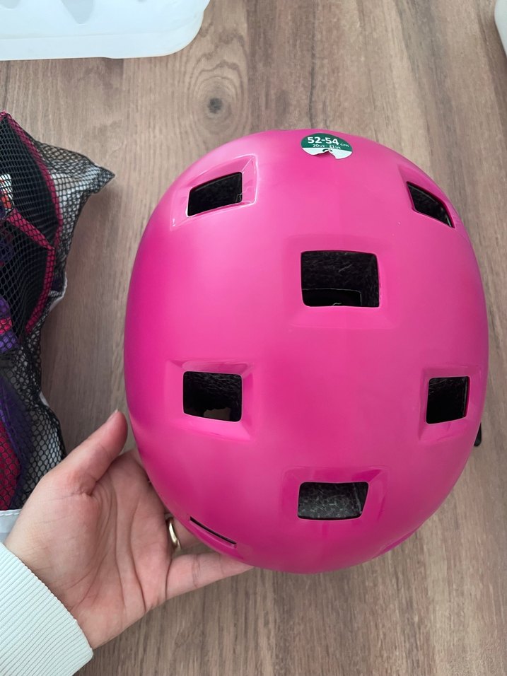 Oxelo Pembe Mat Biker Kask Velcro Kapamalı - Görsel 4