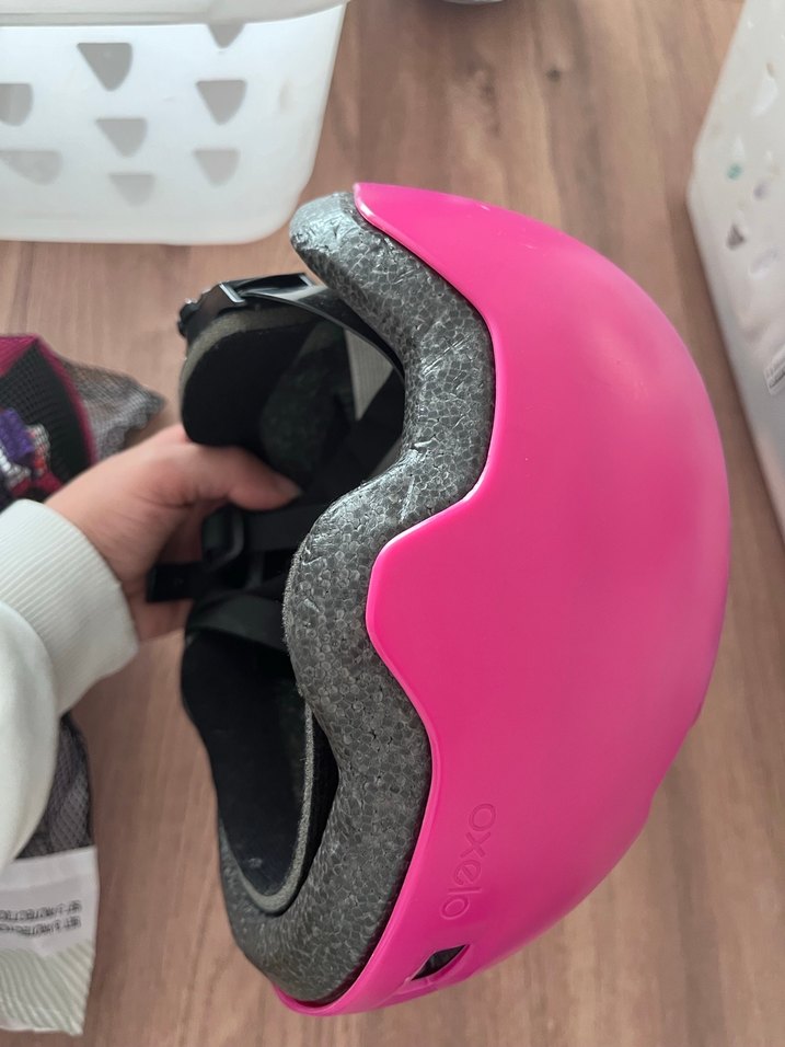 Oxelo Pembe Mat Biker Kask Velcro Kapamalı - Görsel 2