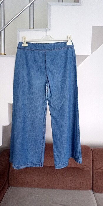 42 Beden mavi Renk DOQUE marka,yumuşak kot pantolon bel 83 boy 95 cm SON FİYAT!