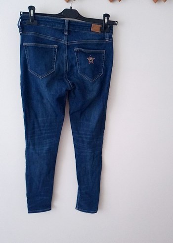 Kadın Lacivert Normal Boy Kot Pantolon bel 74 boy 86 likralıdır - Görsel 3