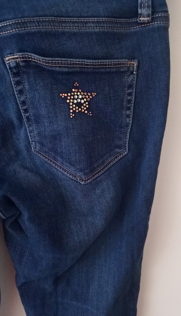 Kadın Lacivert Normal Boy Kot Pantolon bel 74 boy 86 likralıdır - Görsel 4