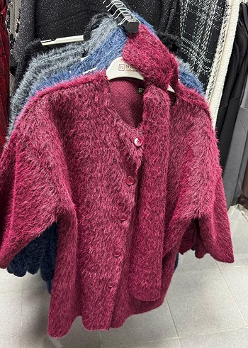 Mavi Suni Kürklü Atkılı Kadın Kaban - Görsel 2