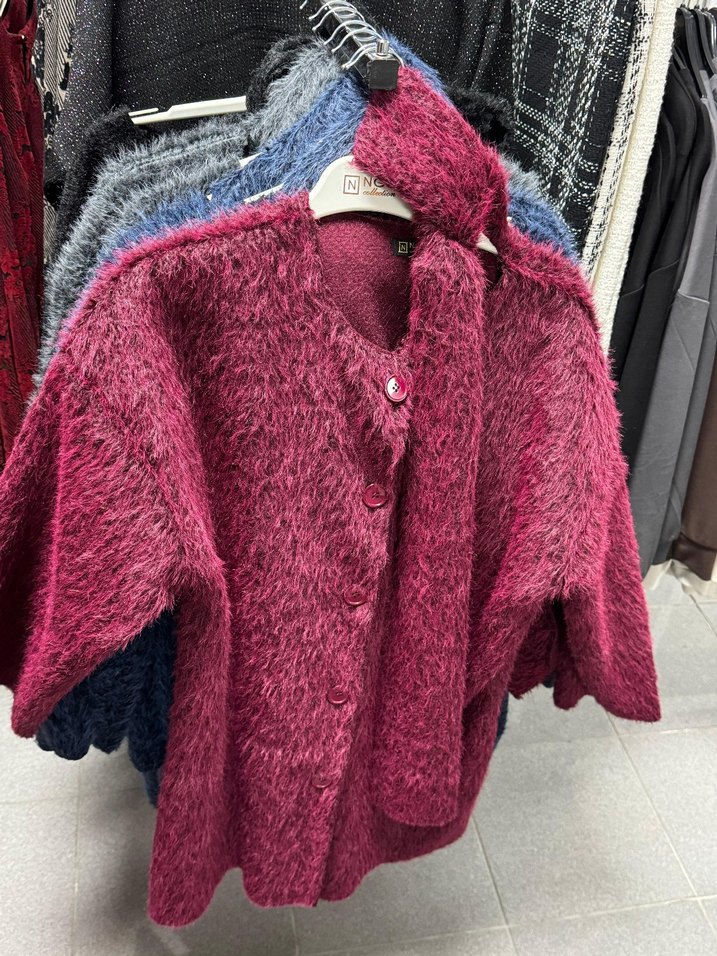 Mavi Suni Kürklü Atkılı Kadın Kaban - Görsel 2