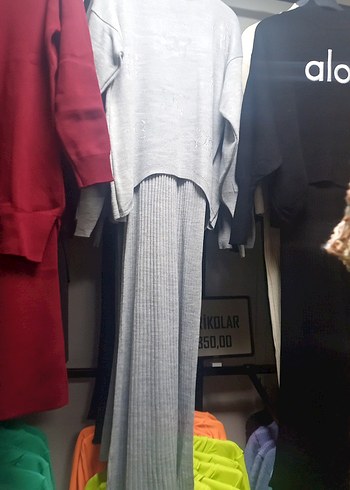 Kadın Uzun Triko Elbise ikili takım jile ve pelerinli kazak - Görsel 3