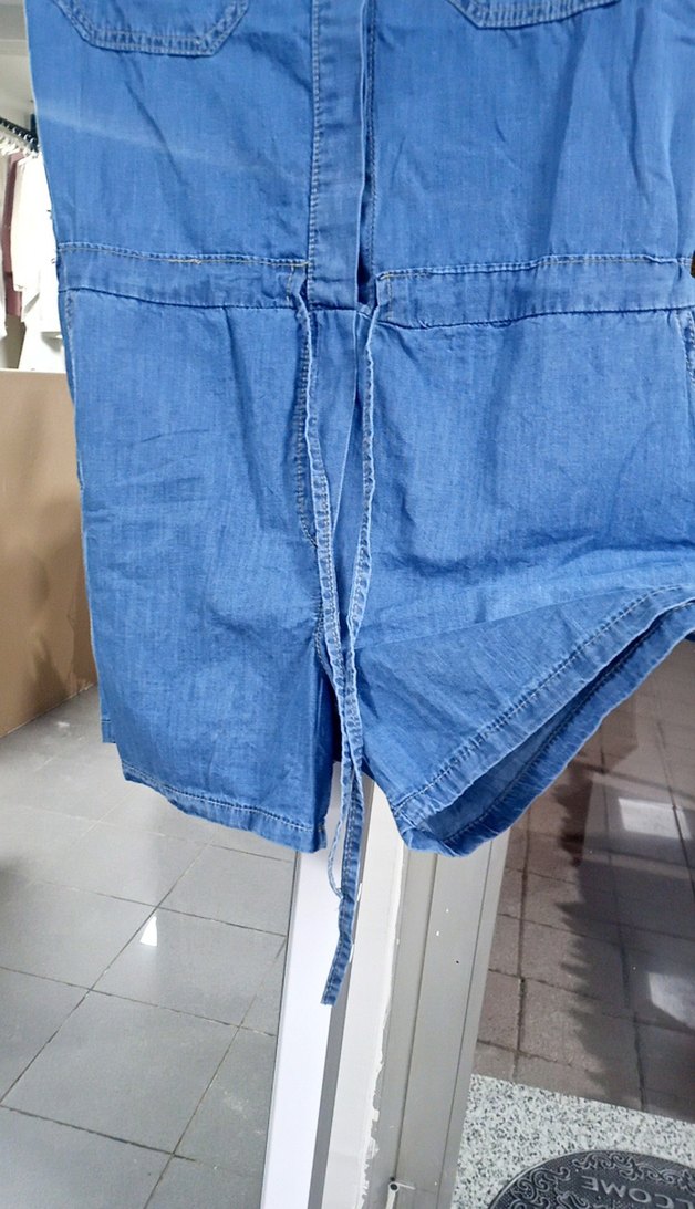 Kadın Mavi Denim Kısa Kollu Tulum /şortlu bel 86 boy 83 SON FİYT - Görsel 2