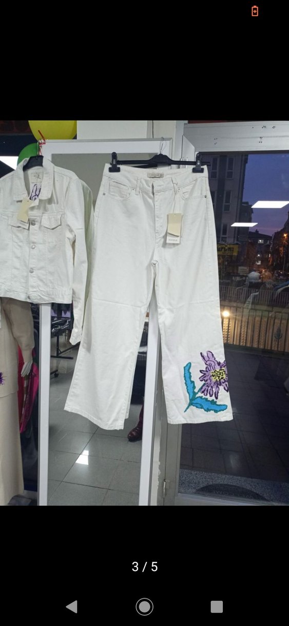 Beyaz işlemeli Kadın kot takım SON FİYAT! - Görsel 3