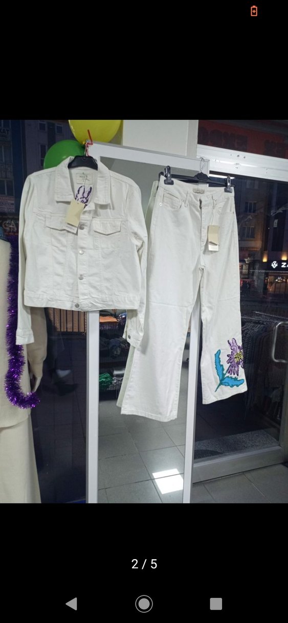 Beyaz işlemeli Kadın kot takım SON FİYAT! - Görsel 2