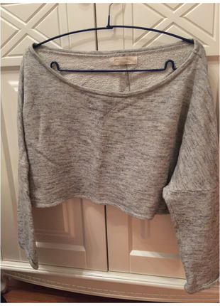 Göbek ve omuz dekolteli sweatshirt 