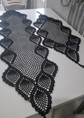 El İşi Siyah Nakışlı Gotik Dantel Takımı