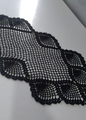 Beden siyah Renk El İşi Siyah Nakışlı Gotik Dantel Takımı