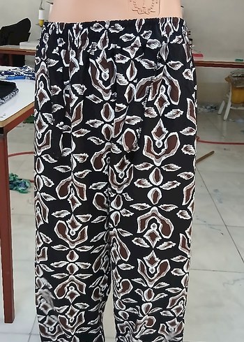 Diğer Mavi Batik Desenli Rahat Kesim Kadın Pantolon